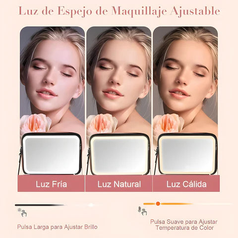 GlowKit - Cosmetiquera con espejo y luz led